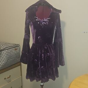 Celestial Hooded Dress in Purple